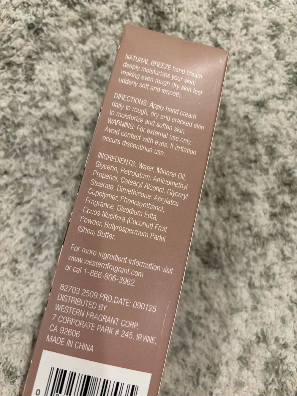 Natural Breeze Scented Coconut Shea Ultra Moisturizing Hand Cream NWT 3oz